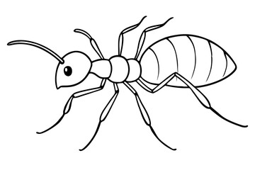ant line art silhouette vector illustration