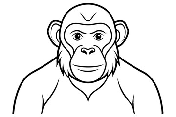 ape line art silhouette vector illustration