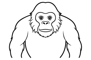 Obraz premium ape line art silhouette vector illustration