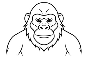 ape line art silhouette vector illustration