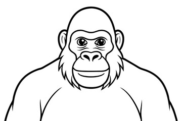 ape line art silhouette vector illustration