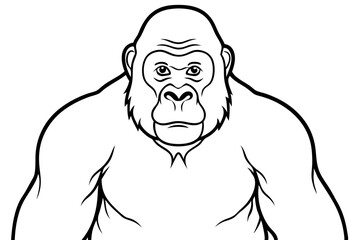 ape line art silhouette vector illustration