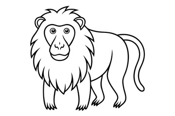 baboon line art silhouette vector illustration