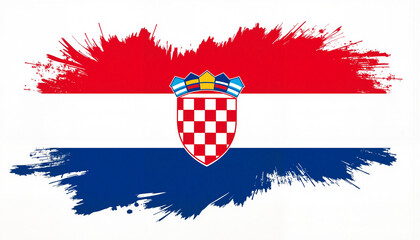 Naklejka premium Croatia flag artistic representation with modern design technique, creativity