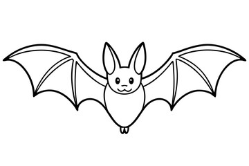bat line art silhouette vector illustration