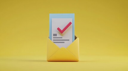 Approved document in envelope, yellow
