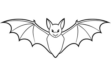 bat line art silhouette vector illustration