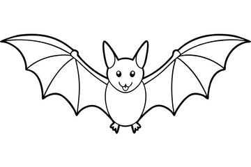 bat line art silhouette vector illustration
