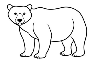 bear line art silhouette vector illustration