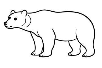 bear line art silhouette vector illustration