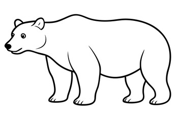 bear line art silhouette vector illustration