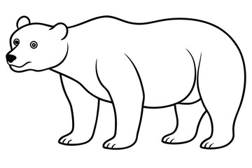bear line art silhouette vector illustration