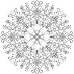 Mandala outlines for coloring book page, oriental mandala vector, line art vector illustration for coloring, abstract mandala vector pattern, and floral mandala outline.