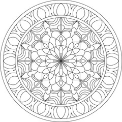 Mandala outlines for coloring book page, oriental mandala vector, line art vector illustration for coloring, abstract mandala vector pattern, and floral mandala outline.
