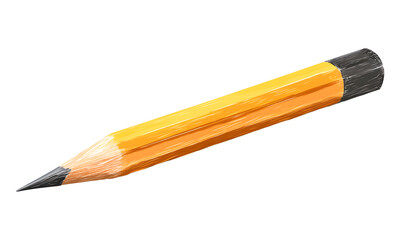 Pencil Vector illustration watercolor style Concept of back to school isolated on a transparent background.