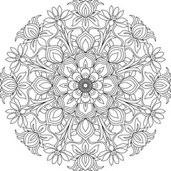 Mandala outlines for coloring book page, oriental mandala vector, line art vector illustration for coloring, abstract mandala vector pattern, and floral mandala outline.