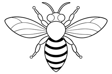 bee line art silhouette vector illustration