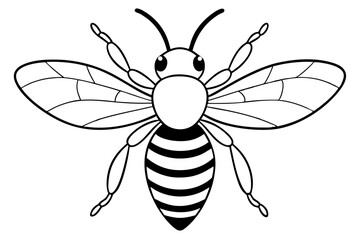 bee line art silhouette vector illustration