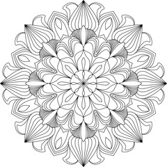 Mandala outlines for coloring book page, oriental mandala vector, line art vector illustration for coloring, abstract mandala vector pattern, and floral mandala outline.