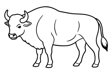 bison line art silhouette vector illustration