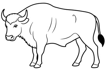 bison line art silhouette vector illustration