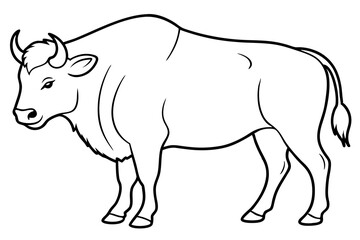 bison line art silhouette vector illustration