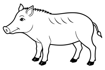 Fototapeta premium boar line art silhouette vector illustration