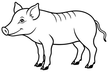 boar line art silhouette vector illustration