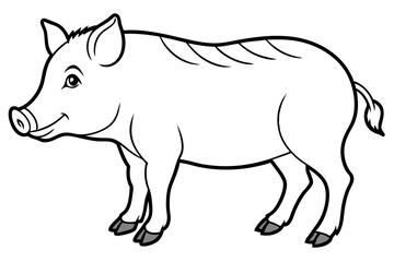 boar line art silhouette vector illustration