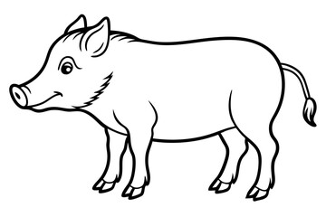 boar line art silhouette vector illustration