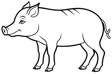boar line art silhouette vector illustration