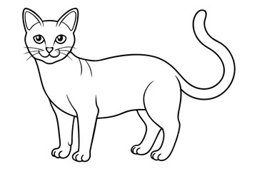 cat line art silhouette vector illustration
