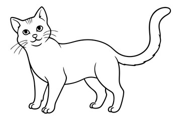 cat line art silhouette vector illustration