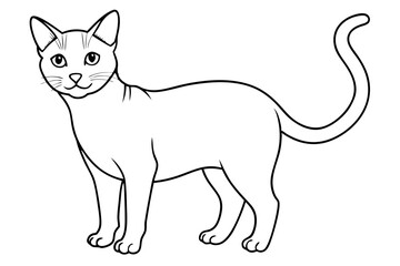 cat line art silhouette vector illustration