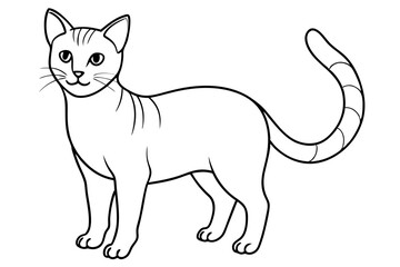 cat line art silhouette vector illustration