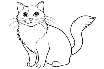 cat line art silhouette vector illustration