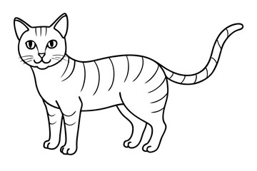 cat line art silhouette vector illustration