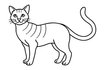 cat line art silhouette vector illustration