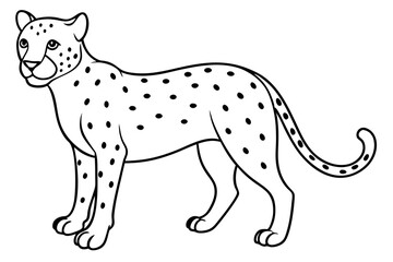 cheetah line art silhouette vector illustration