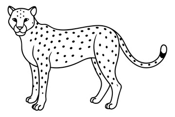 cheetah line art silhouette vector illustration