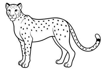 cheetah line art silhouette vector illustration