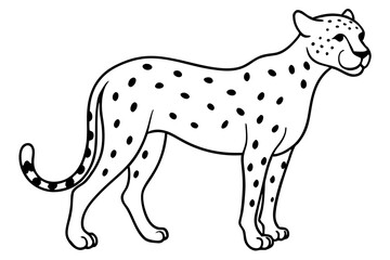 Fototapeta premium cheetah line art silhouette vector illustration