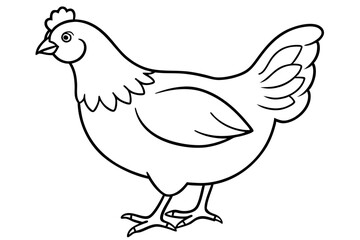 chicken line art silhouette vector illustration