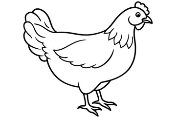 chicken line art silhouette vector illustration