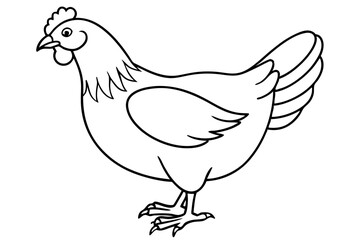 chicken line art silhouette vector illustration