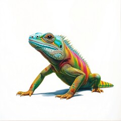 Fototapeta premium Colorful Iguana: A Vibrant Display of Nature's Beauty 