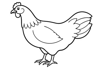 chicken line art silhouette vector illustration
