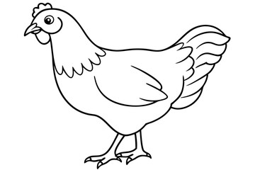 chicken line art silhouette vector illustration