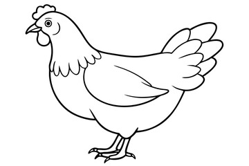 chicken line art silhouette vector illustration