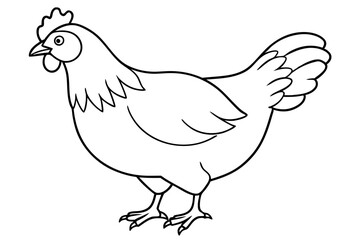 chicken line art silhouette vector illustration